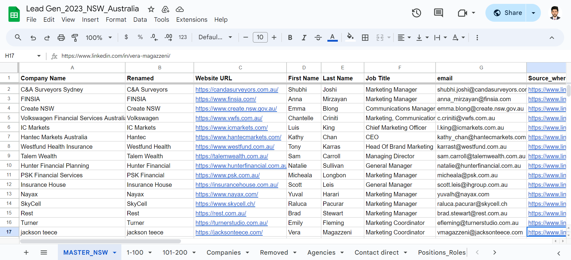 Lead gen to find industry firms & targeted job title contacts